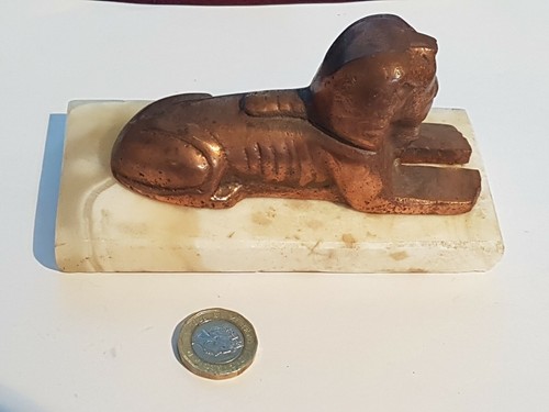 Alabaster copper spinx statue - copper,
