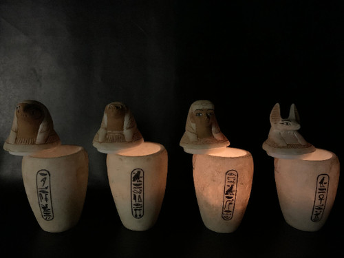 Huge set canopic jars made - of,
