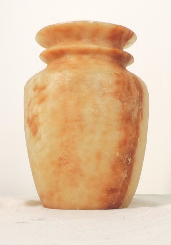 Egyptian carved alabaster vase - egyptian,