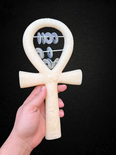 Alabaster ankh sistrum - alabaster,