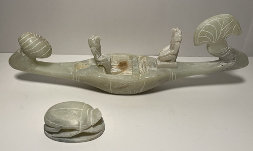 Egyptian hand carved calcite - egyptian,