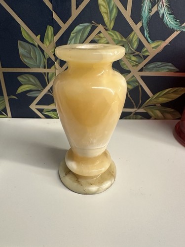 Vintage onyx marble vase - vintage, 5"